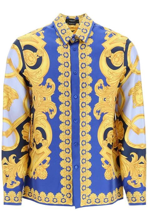 men's vintage versace silk shirts|versace barocco shirt men's.